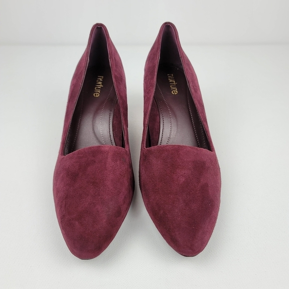 Nurture shoes maroon suede block heel Pumps size 9 - Picture 2 of 9